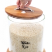 Picture of Glass storage container 9 kg with Acacia wood