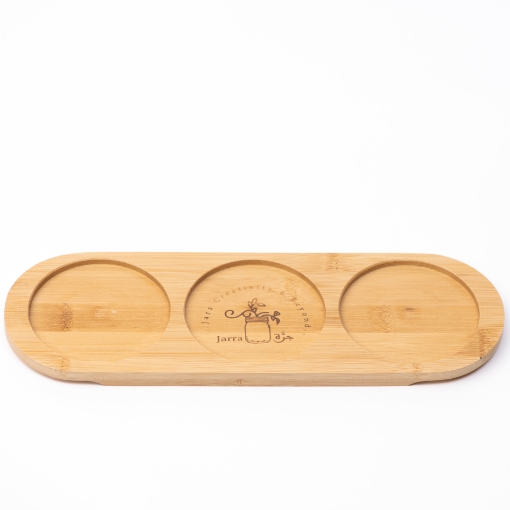 Picture of Bamboo tray for three jars